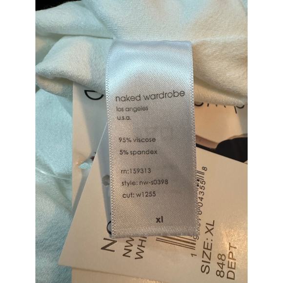 NAKED WARDROBE *WHITE* NWT $32 Hourglass Mini Skirt Size L - Picture 7 of 7